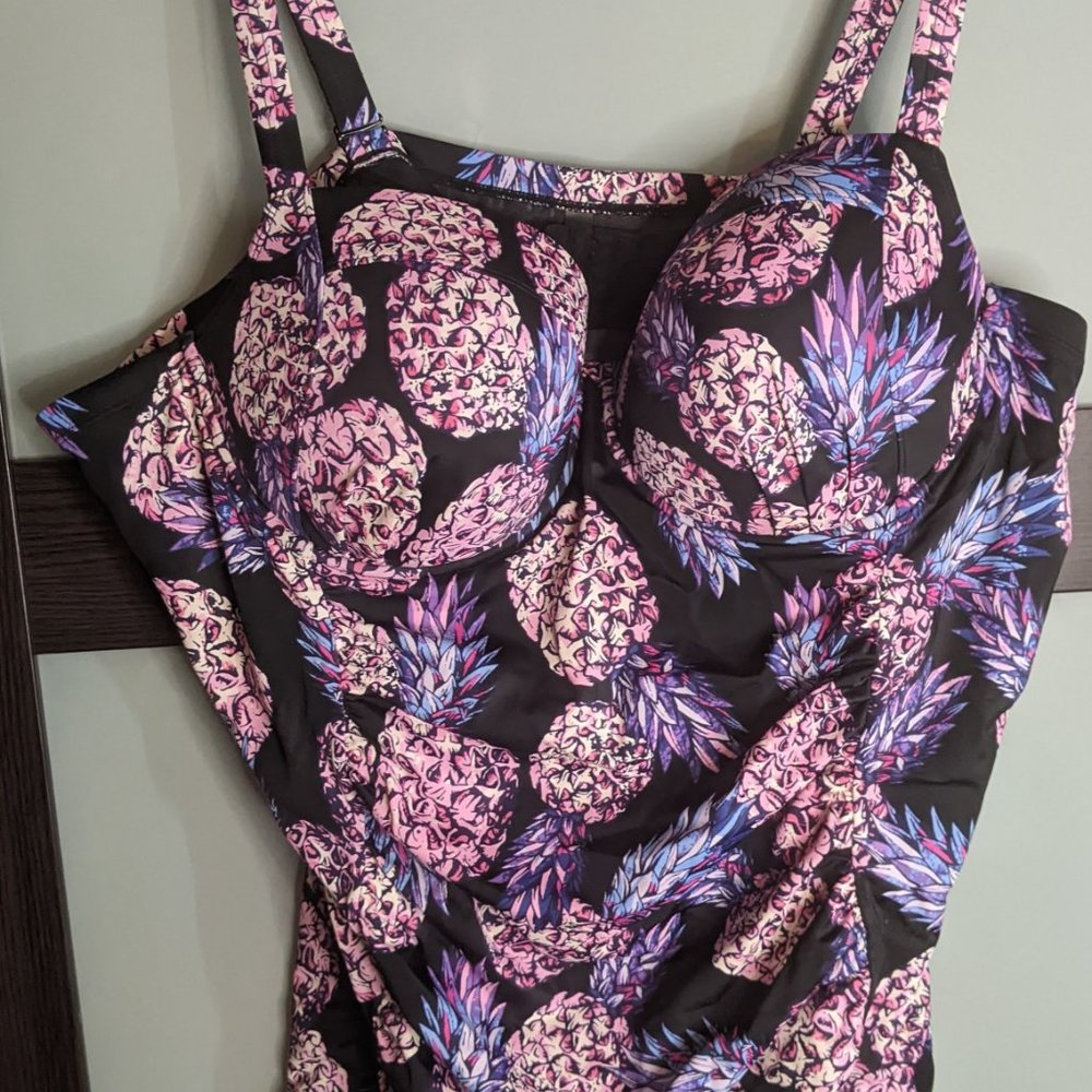 Torrid Purple Pineapple Swimsuit 5X